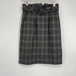 Trina Turk Prince of Wales Plaid Check Belted Skirt Size‎ 4